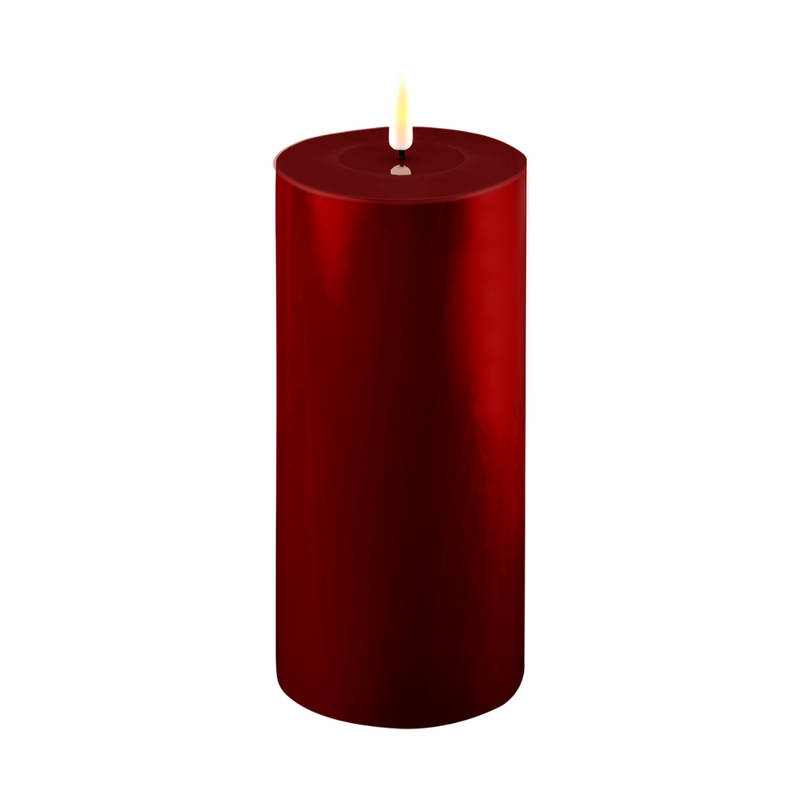 Flameless LED Bourgogne Wax Pillar Candle