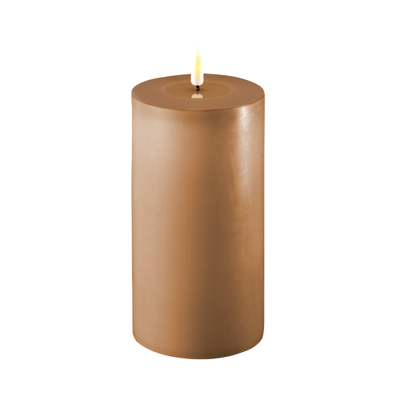 Flameless LED Caramel Wax Pillar Candle