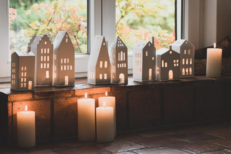Gable House Porcelain Illuminated House Candle Holder