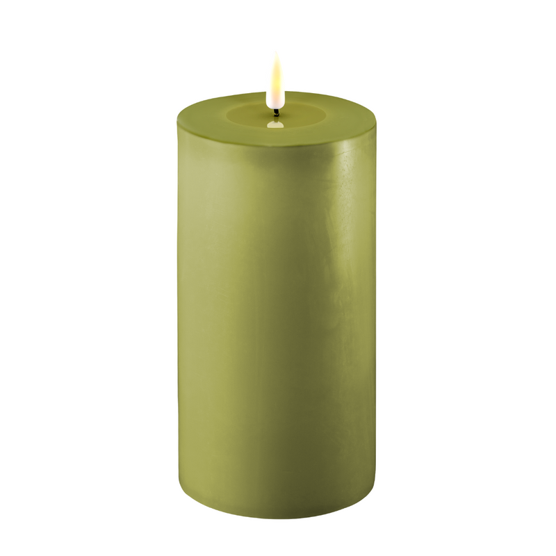Flameless LED Olive Green Candle