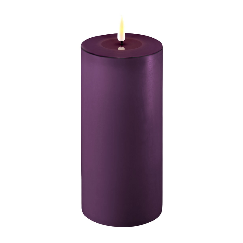 Flameless LED Dark Purple Wax Pillar Candle