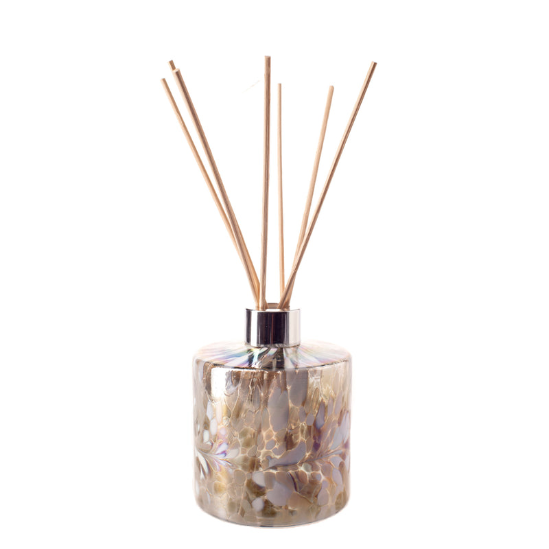 Glass Cylinder Reed Diffuser in Silver & White