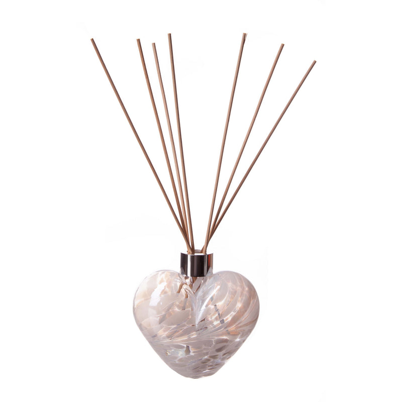 Glass Heart Reed Diffuser in Pearl White