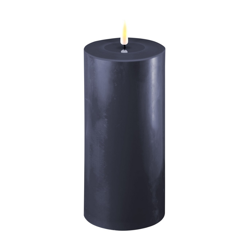 Flameless LED Royal Blue Wax Pillar Candle