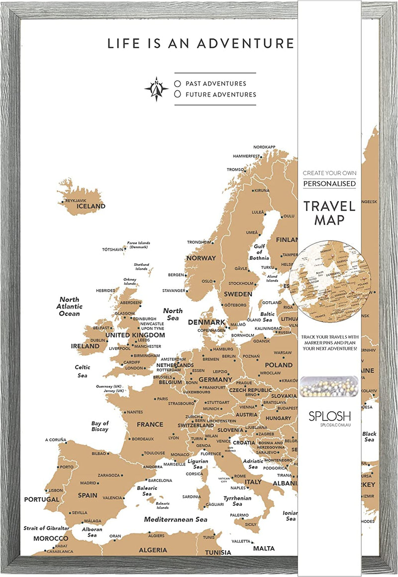 Map of Europe Travel Corkboard