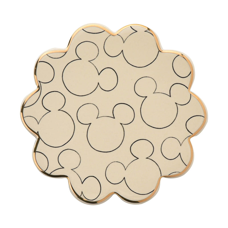 Mickey Mouse Scalloped Ceramic Coaster Set of 4