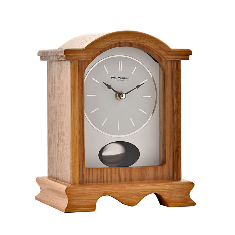 Broken Arch Oak Wooden Mantel Clock