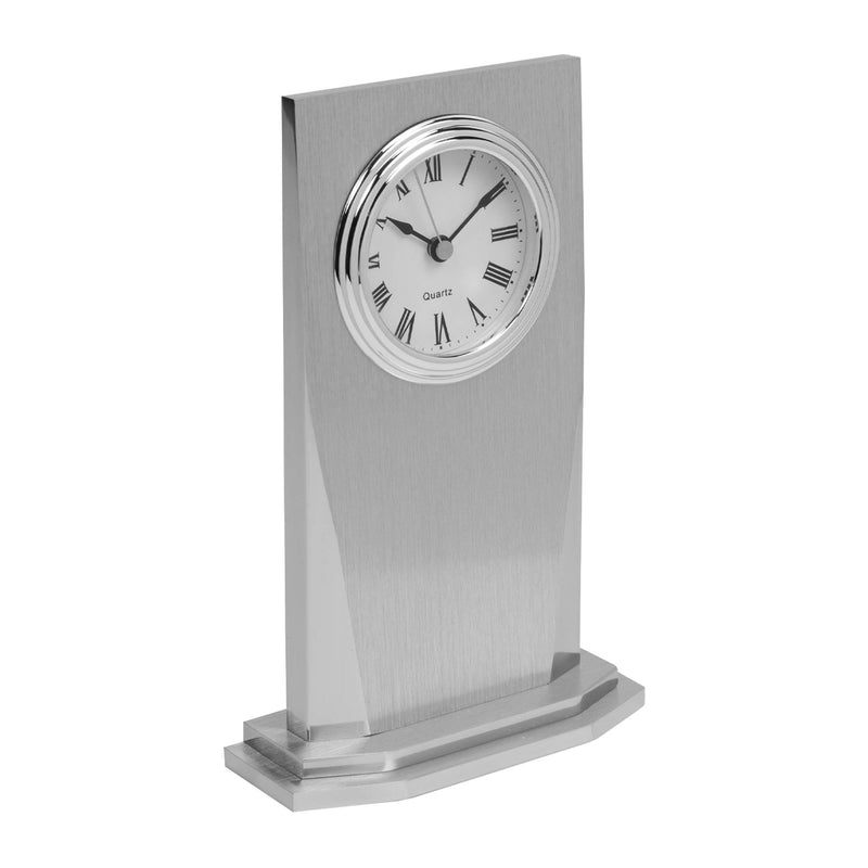 Brushed Aluminium Mantel Clock