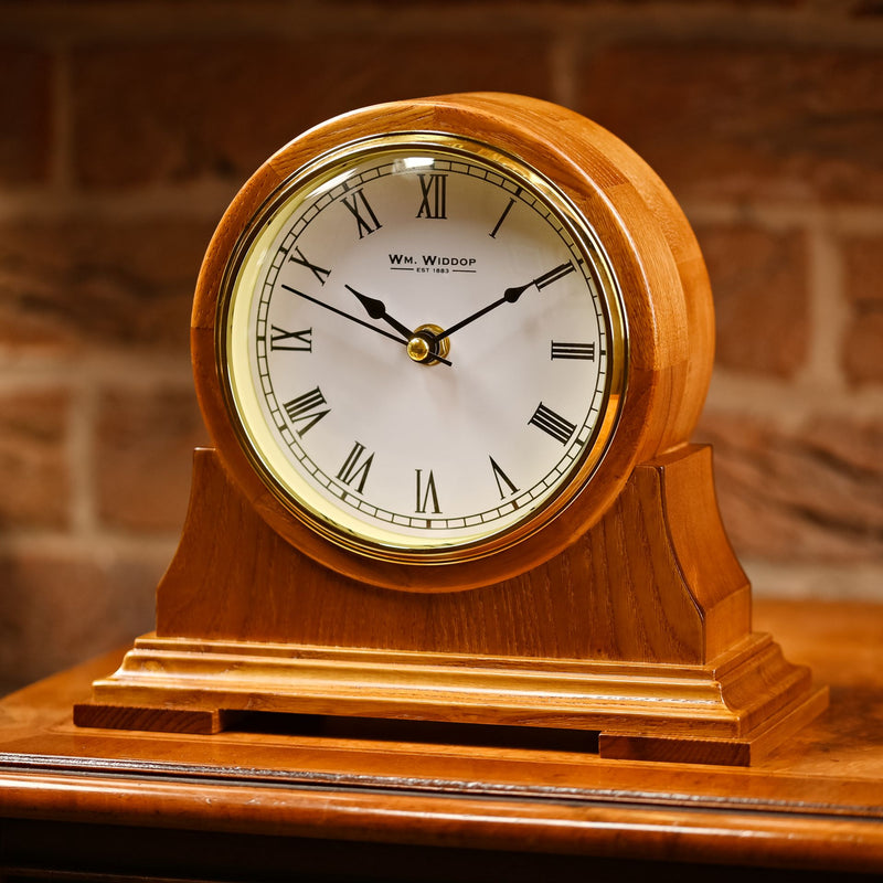 Light Wooden Barrel Mantel Clock