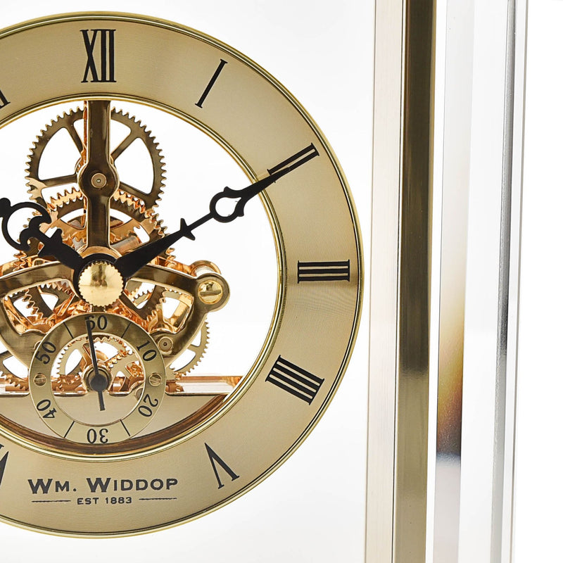 Glass & Gold Aluminium Mantel Clock